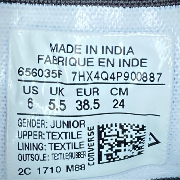 Converse Glitter CTAS Double Tongue Youth Size 6 Athletic Skateboard Shoes - NEW - Picture 10 of 11